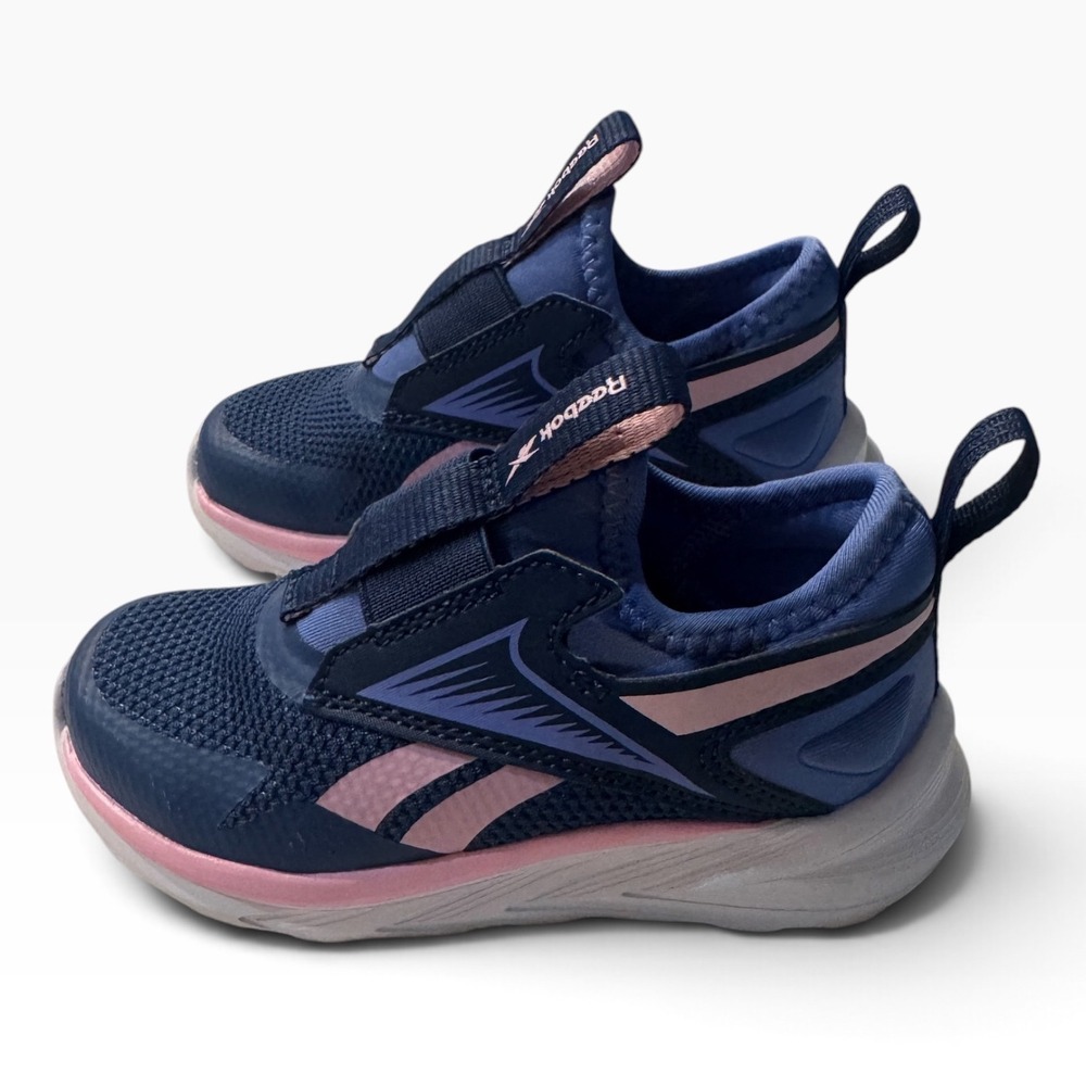Reebok Lite Spinner Slip-On Sneaker Kids 9K Blue Pink Toddler NWOT Shoes